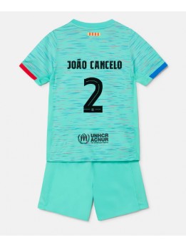 Billige Barcelona Joao Cancelo #2 Tredjedraktsett Barn 2023-24 Kortermet (+ Korte bukser)